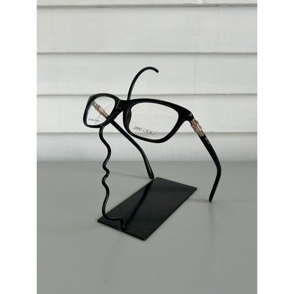 NWB Jimmy Choo Women's Black Gold Crystals Acetate Designer Cat Eye Glasses - Picture 13 of 13